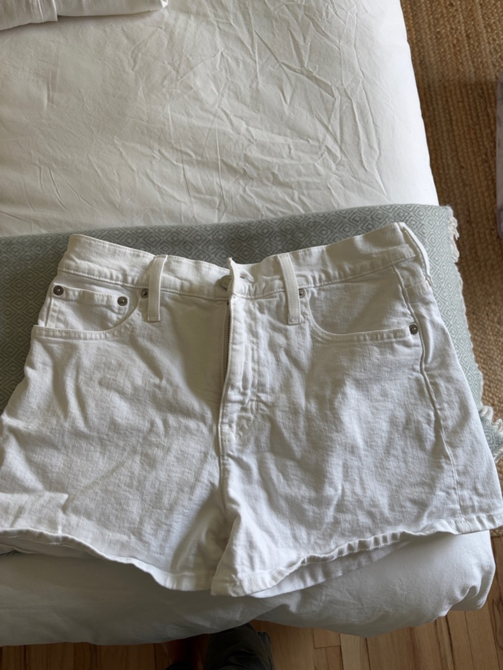 J.Crew White Women's High-Rise Denim Shorts